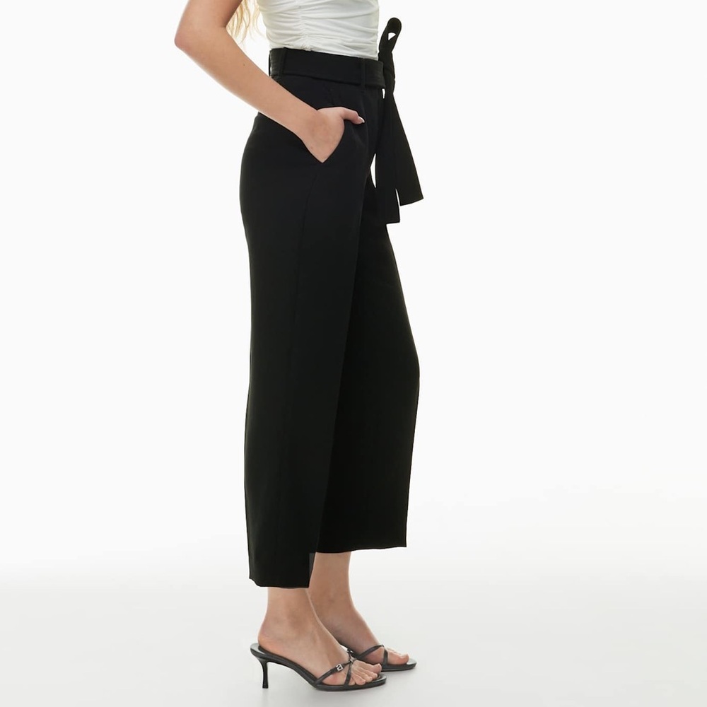 Wilfred Black Tie Front Cropped Trouser Crepe Pants Size 6 - Picture 3 of 15